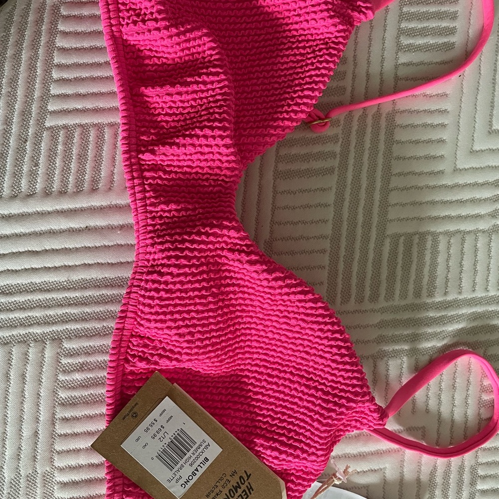 Billabong hot pink bikini top adjustable straps new with tags